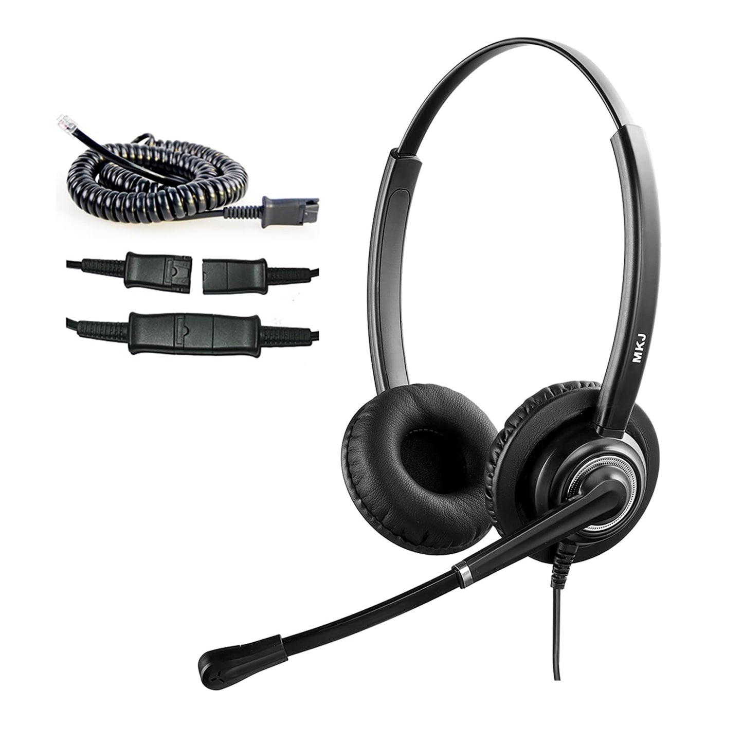 MKJ Telephone Headset with Microphone Noise Canceling Corded RJ9 Dual Ear Cisco Headset for Cisco Landline Phone CP-7821 CP-7841 7931G 7940 7942G