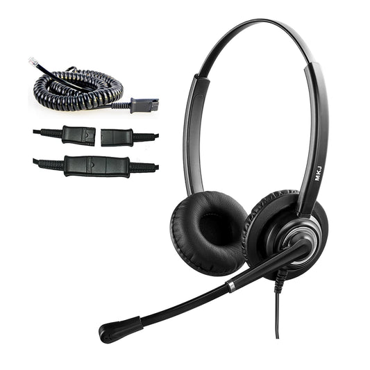 MKJ Telephone Headset with Microphone Noise Canceling Corded RJ9 Dual Ear Cisco Headset for Cisco Landline Phone CP-7821 CP-7841 7931G 7940 7942G