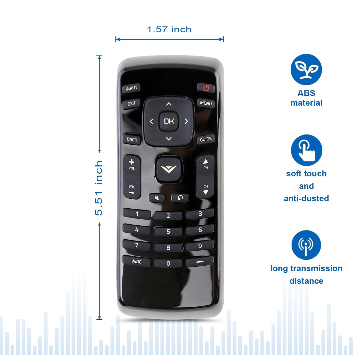 New XRT020 Remote Control Replacement fit for Vizio TV D24HC1 D24H-C1 D24HND1 D24HN-D1 D28HC1 D28H-C1 D28HND1 D28HN-D1 D320-B1 D32HC0 D32H-C0 D32HC1