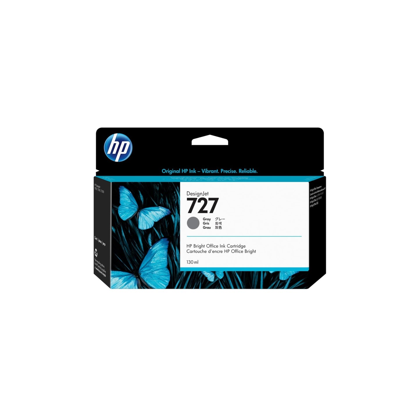 HP HEWB3P24A 727 Ink Cartridge, Standard Yield, Gray