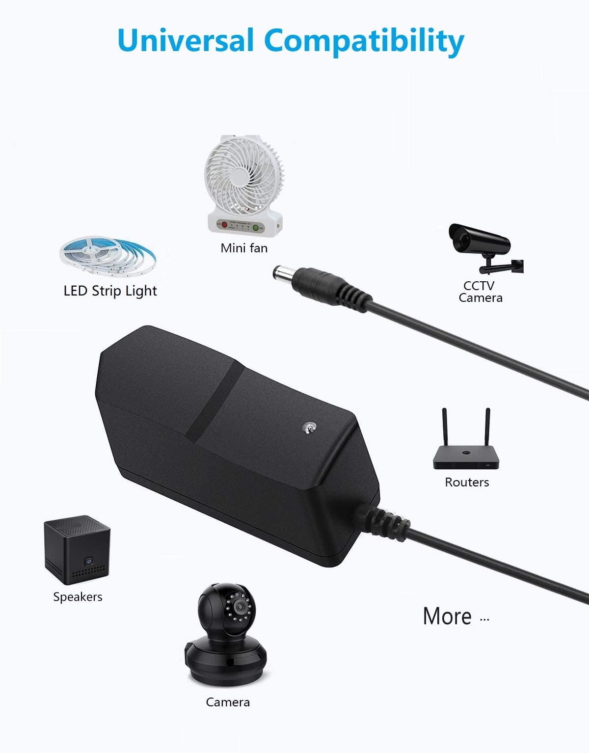 6V DC Power Supply 1A Universal AC Adapter, 100-240V 50/60Hz Adapter to 6 Volts 1Amp Transformer, DC 6V Power Cord, 【5.5mm x 2.5mm Barrel Plug】