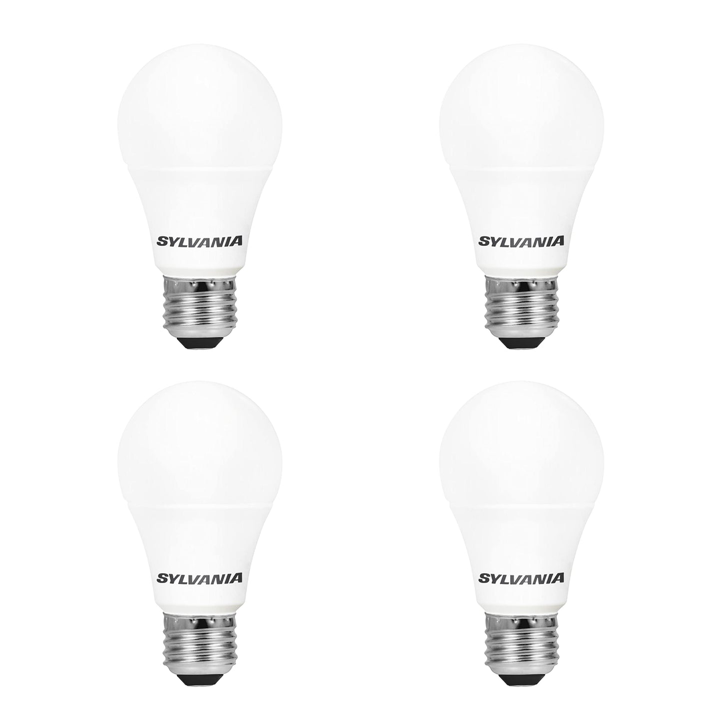 Sylvania LED Light Bulb, 40W Equivalent A19, Efficient 6W, Medium Base, Frosted Finish, 450 Lumens, Bright White - 4 Pack (79703)
