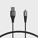 zutBe Shield Silver&Black MFi Certified Lightning Cable, Reinforced Braided Kevlar Charger Compatible with All iPhone 12, SE, 11, X, 8, 7, 6, iPad…