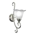 VAXCEL Bella 1-Light 7.25 inch Wide Brushed Nickel Transitional Bathroom Vanity Lighting Fixture, White Alabaster Scalloped Glass Shade, Dimmable, LED