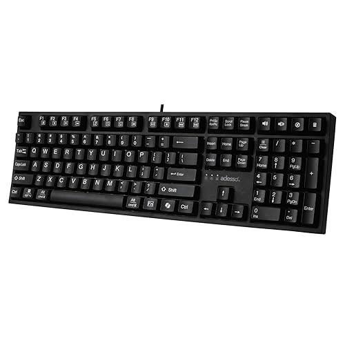 Adesso AKB-670UB Mechanical Keyboard with Copilot AI Hotkey - Blue Switch, Multi-OS Compatible | Enhanced Productivity with Tactile Feel