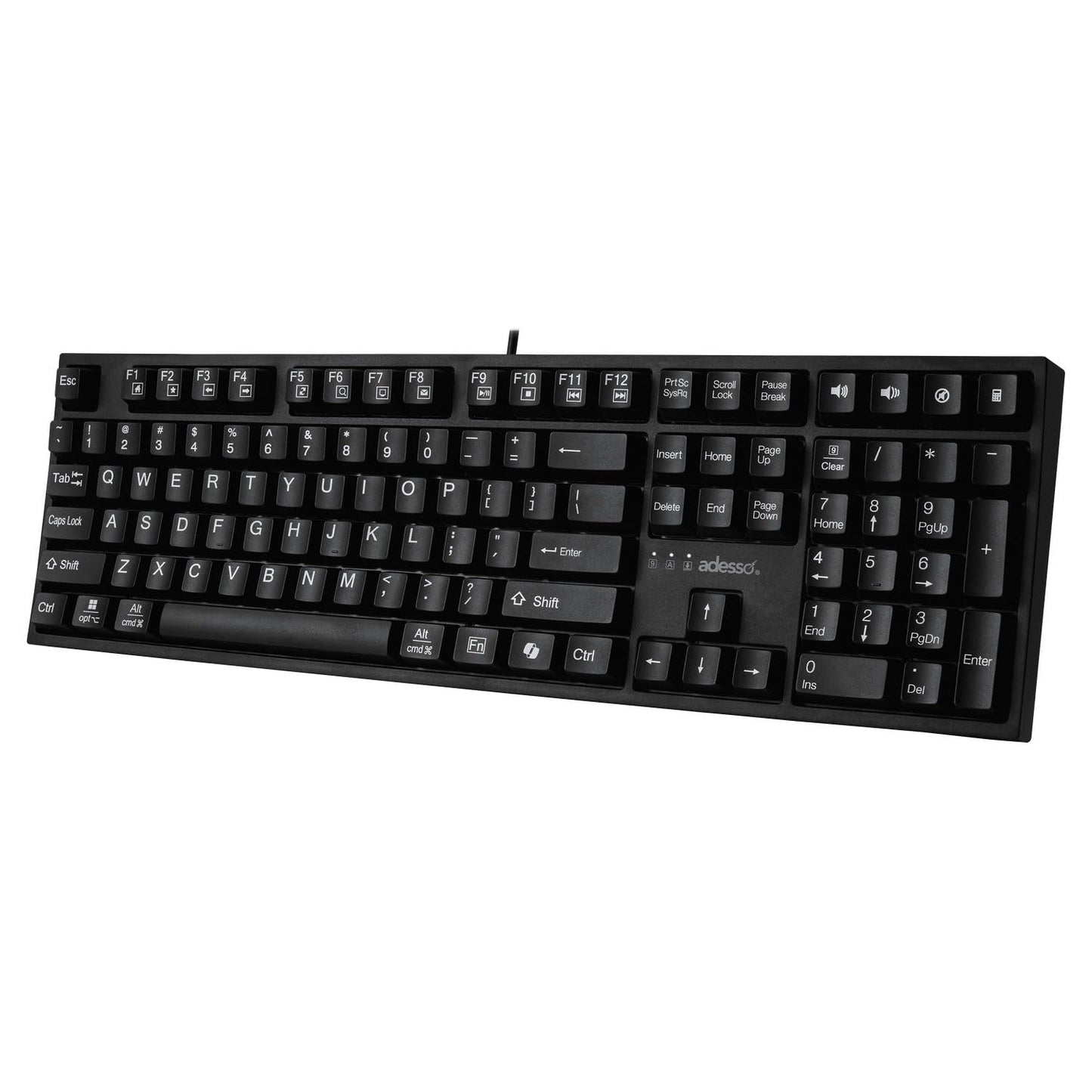 Adesso AKB-670UB Mechanical Keyboard with Copilot AI Hotkey - Blue Switch, Multi-OS Compatible | Enhanced Productivity with Tactile Feel