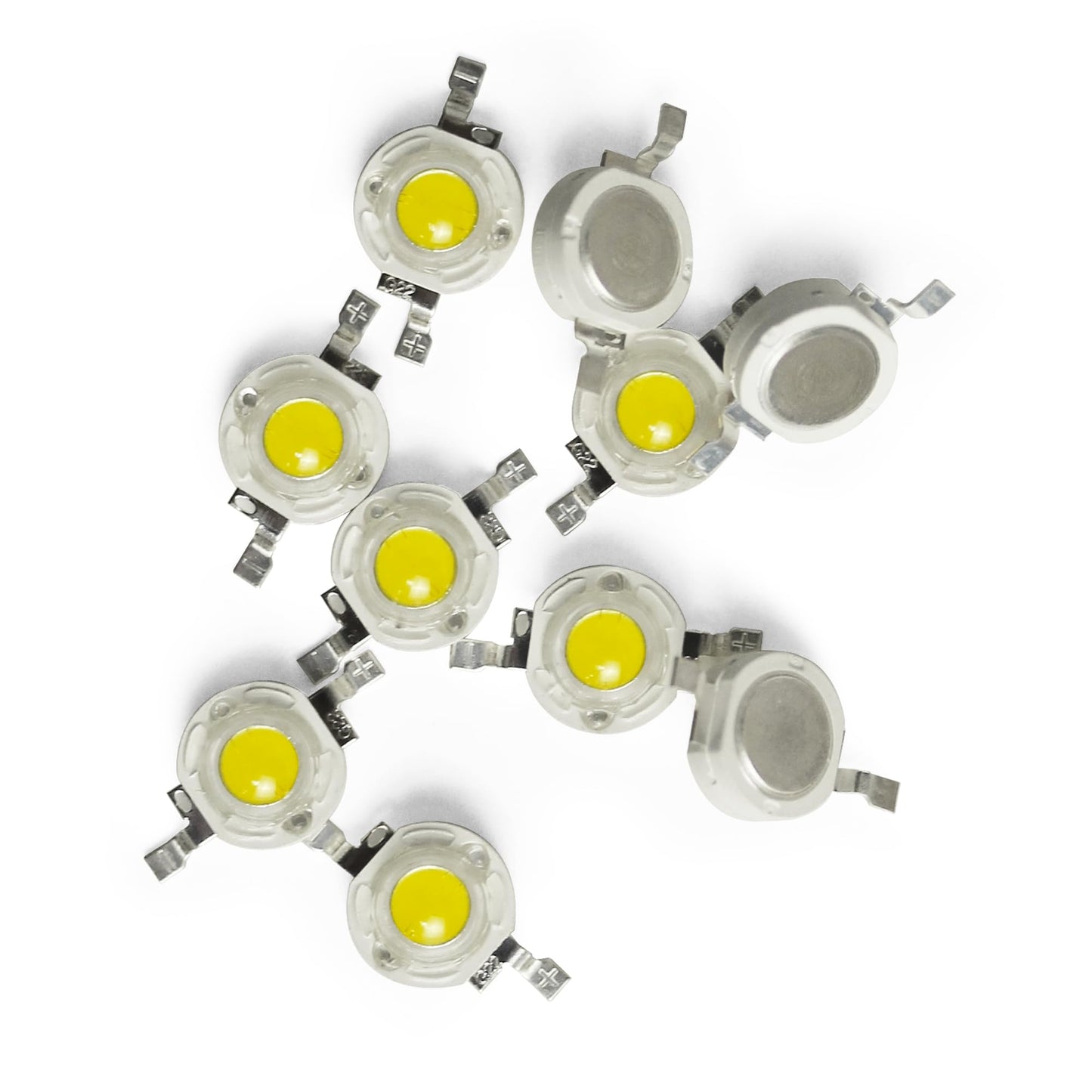 GuuYebe LED Chip, High Power Bulb Lamp Bright Lighting Natural White 3W (4000K - 4500K / 3 Watt / 600mA - 700mA / DC 3V - 3.4V) DIY 10 pcs