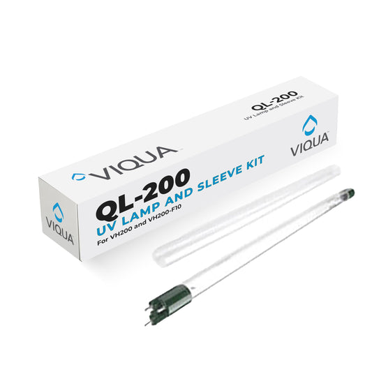 Viqua QL-200 UV Lamp and Quartz Sleeve Kit - Replacement for VH200, VH200-F10, SC-200, SPV-200, SPV-3.5 - Includes S200RL-HO Lamp, QS-001 Sleeve