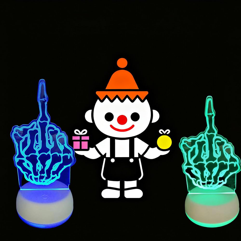 Funny Lamp Skeleton Hand 3D Trick Gift Desk Ornament, Fun and Realistic Design Party Favors for Adults, Light up Glow Punk Bistro Pub Bar Decor