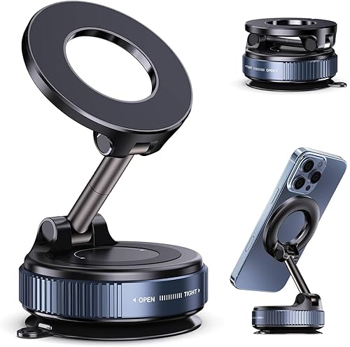 Magnetic Phone Holder for Car? Ultra Vacuum Suction Cup Phone Mount ?360° Adjustable Car Phone Holdefor Your Car Accessories for iPhone 17 15 14 13 12
