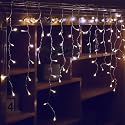 Qunlight Orangie 8 Modes LED Icicle Lights, 9.8 FT 96 LED Fairy String Lights Plug in Extendable Curtain Light String Christmas Lights for Bedroom