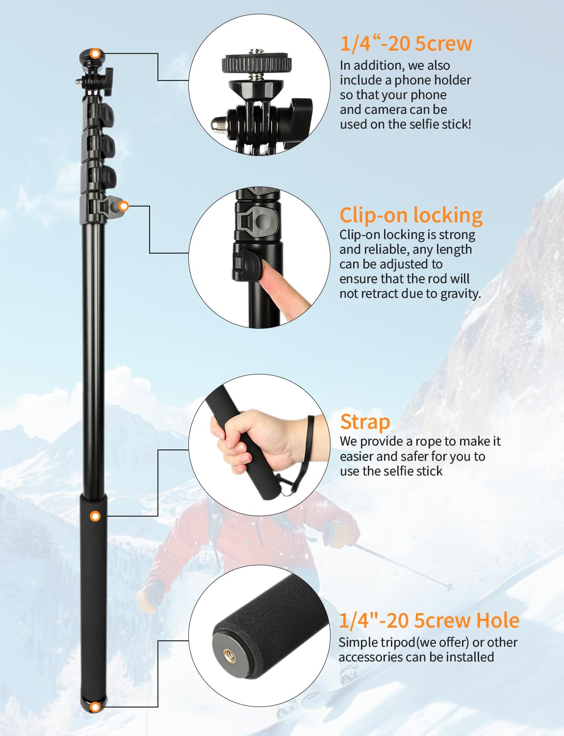 118" Invisible Selfie Stick for Insta360 X5 X4 X3, 3M/9.8ft Extended Long Pole with Wireless Remote & Tripod, Compatible with GoPro, DJI
