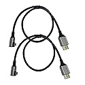 Seadream Angled 4K Micro HDMI to HDMI Cable 2Pack Full HDMI to Micro HDMI Right Angled Braided Gold Plated Cord Support 3D 4K/60Hz 1080p,Aluminum