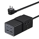 European Travel Plug Adapter, VatFott 65W GaN Fast Charger 6-in-1 Power Strip with 2 International Outlets, 2 USB C, 2 USB Ports,6ft Extension Cord