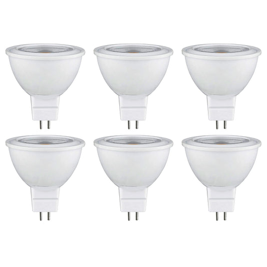 Sunlite 6 Pack MR16 LED Bulb, 120 Volt, 5 Watt, 3000K Warm White, 450 Lumens, 80+ CRI, GU5.3 Base, 30,000 Hour Long Life, 50W Equal, Energy Saving