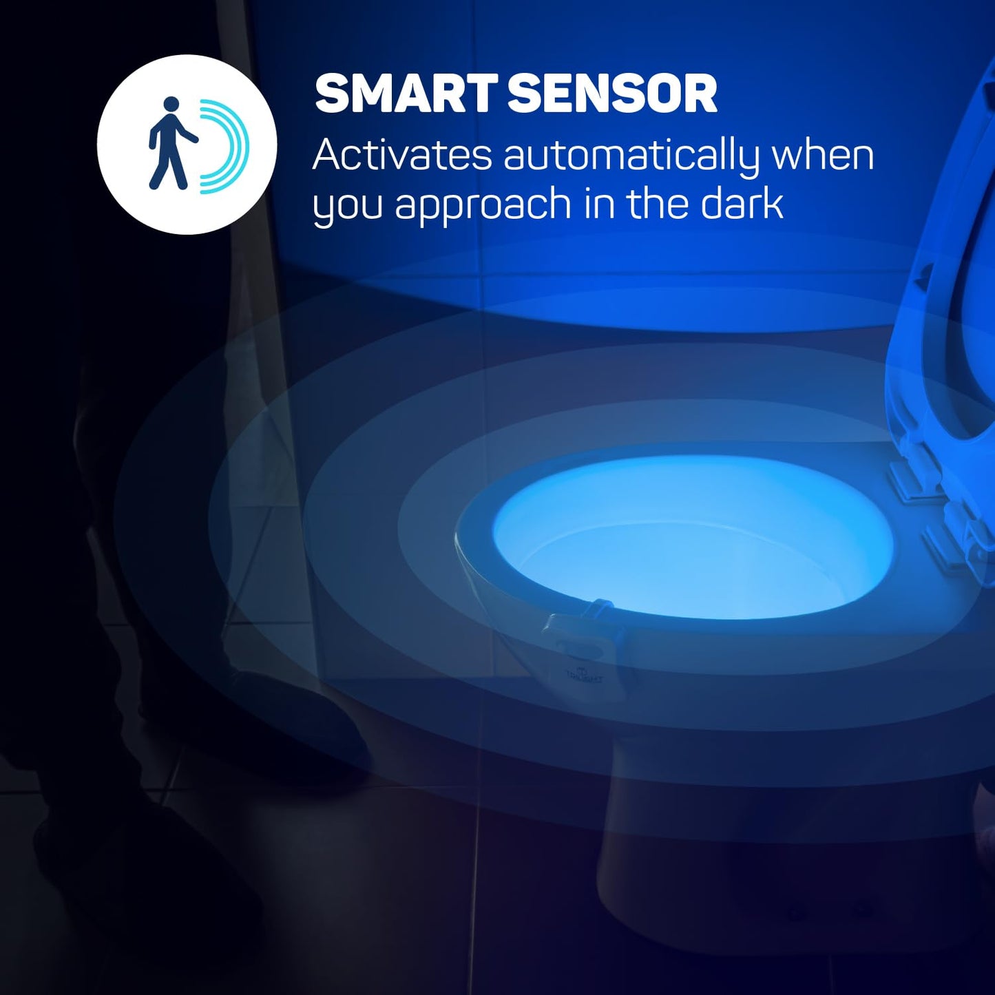 ToiLight The Original Toilet Bowl Night Light. Fun Useful Bathroom Motion Sensor Tech Gadget. Funny Novelty Birthday Gift Idea. Stocking Stuffer