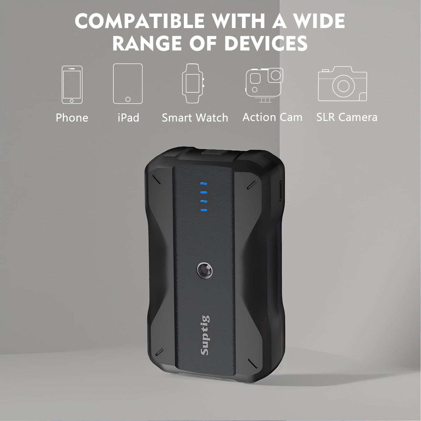 Suptig Portable Charger 9000mAh Battery Pack Power Bank Compatible for Gopro, Canon, Nikon, DJI osmo, Insta 360, Akaso More Camera, Phone etc.