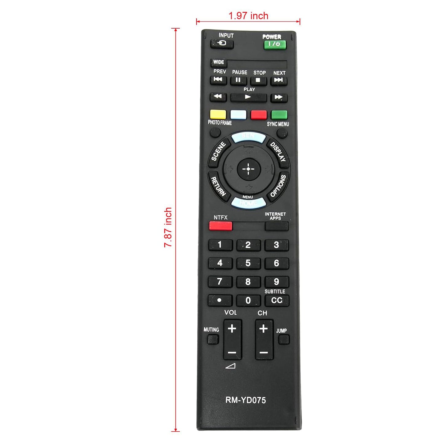RM-YD075 Replaced Remote fit for Sony TV KDL-40EX640 KDL-46EX640 KDL-55EX640 KDL-40EX645 KDL-46EX641 KDL-46EX645 KDL-50EX645 KDL-55EX645 KDL-60EX645