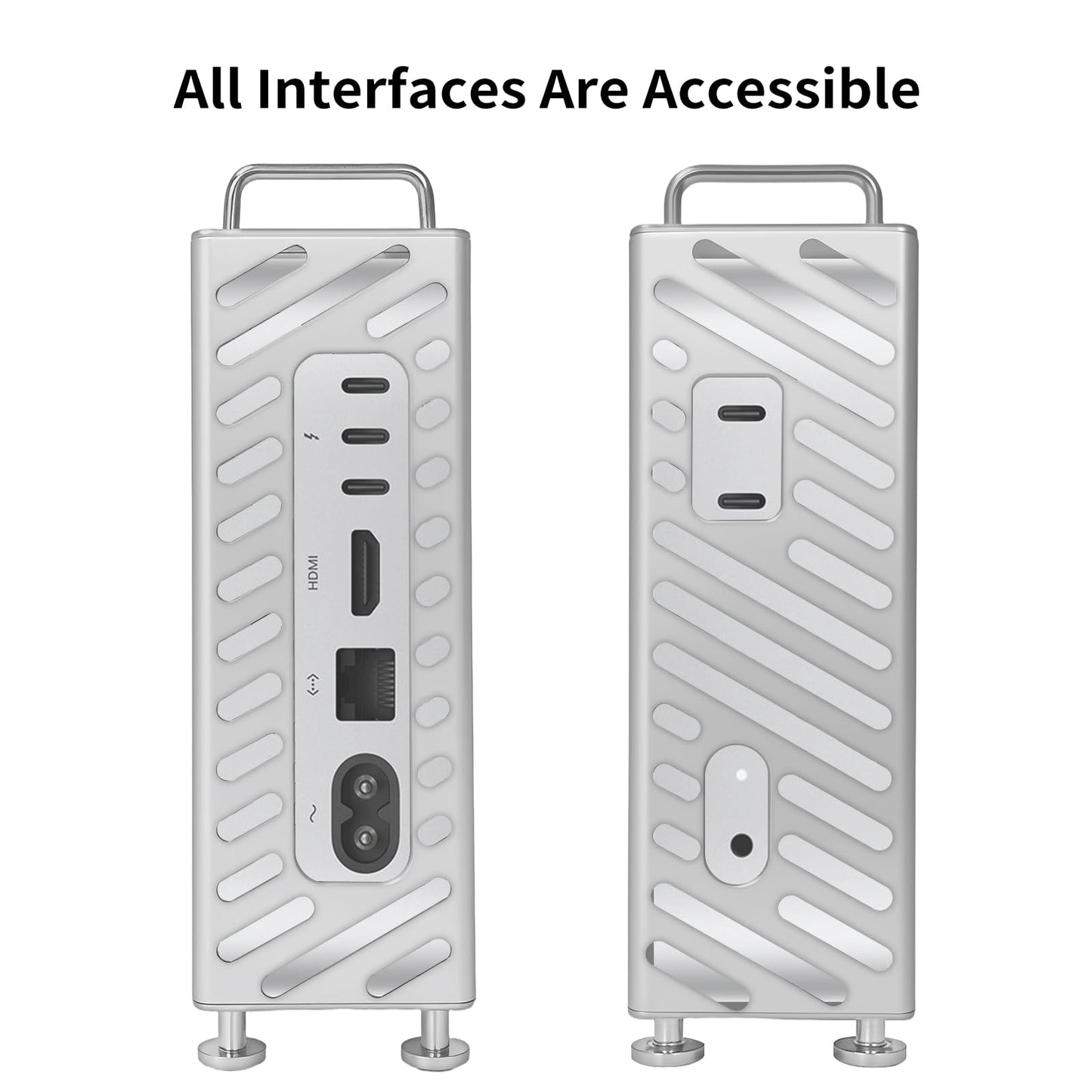 Aluminum Stand for Mac mini M4/M4 Pro (2024) - Premium Vertical Mount | Secure Holder | Enhanced Cooling | Space Saving Desktop Design (Silver)