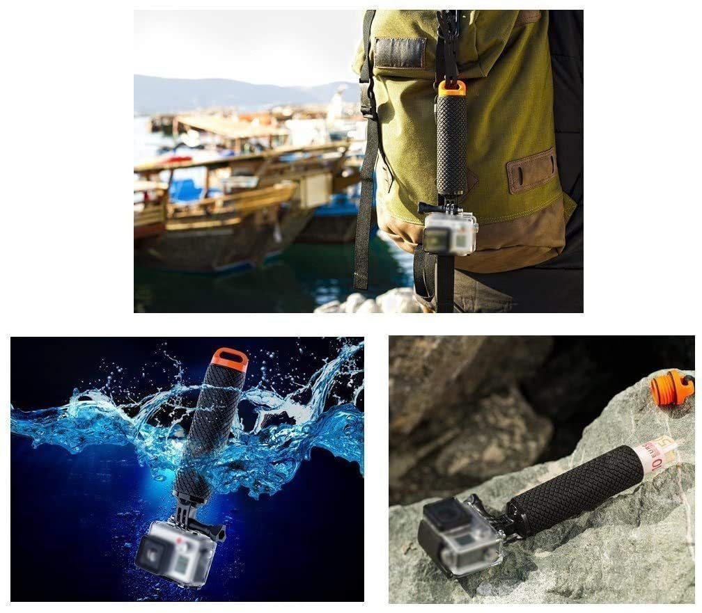 Homeet Handler Floating Hand Grip, Underwater Hand Stick Monopod Pole Compatible with DJI OSMO Action Cameras and Other Sports Camera, Orange