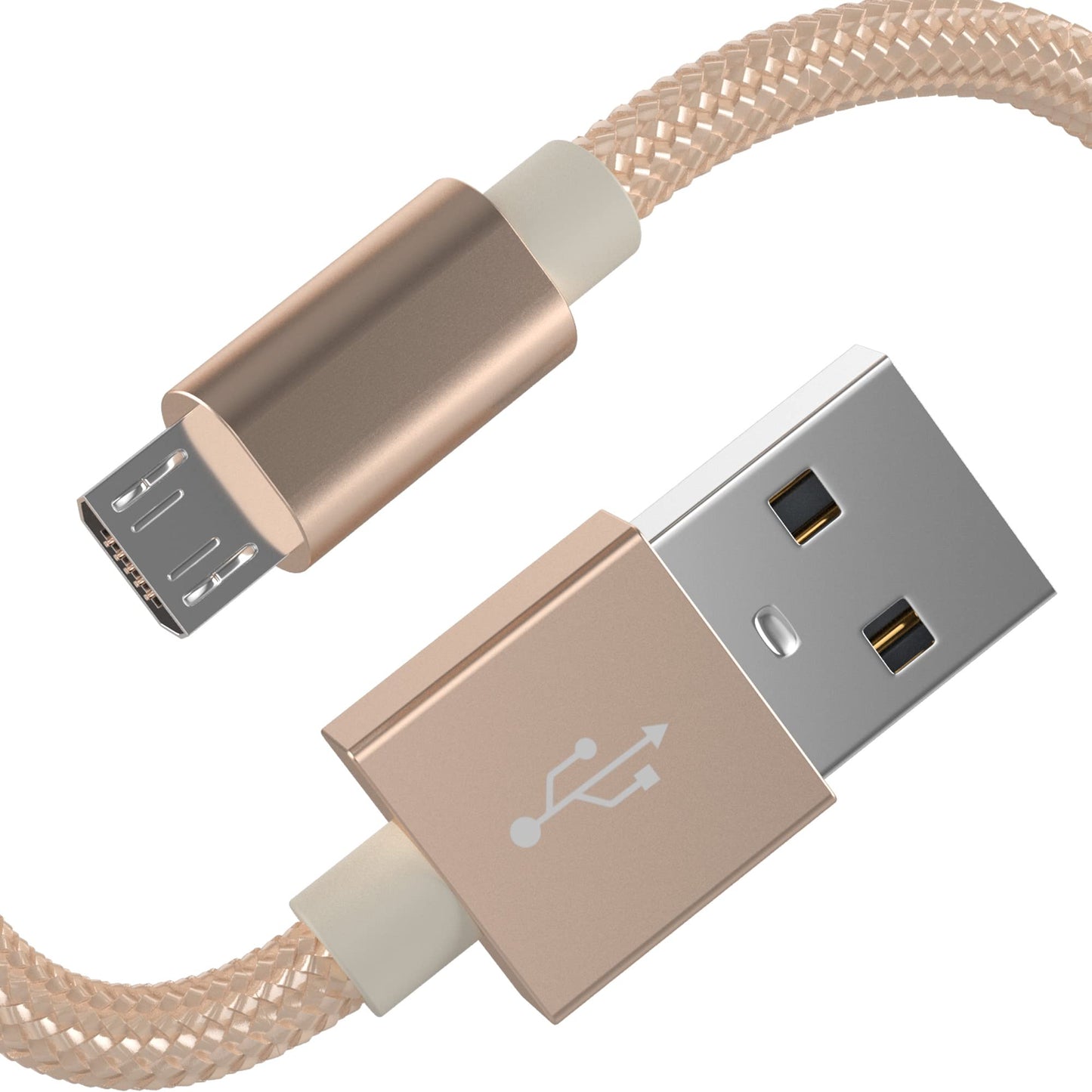 TalkWorks Micro USB Cable 6ft Long Android Cell Phone Charger Braided Heavy Duty Fast Charging Cord for Samsung Galaxy S6 / S7, Tablet, Bluetooth