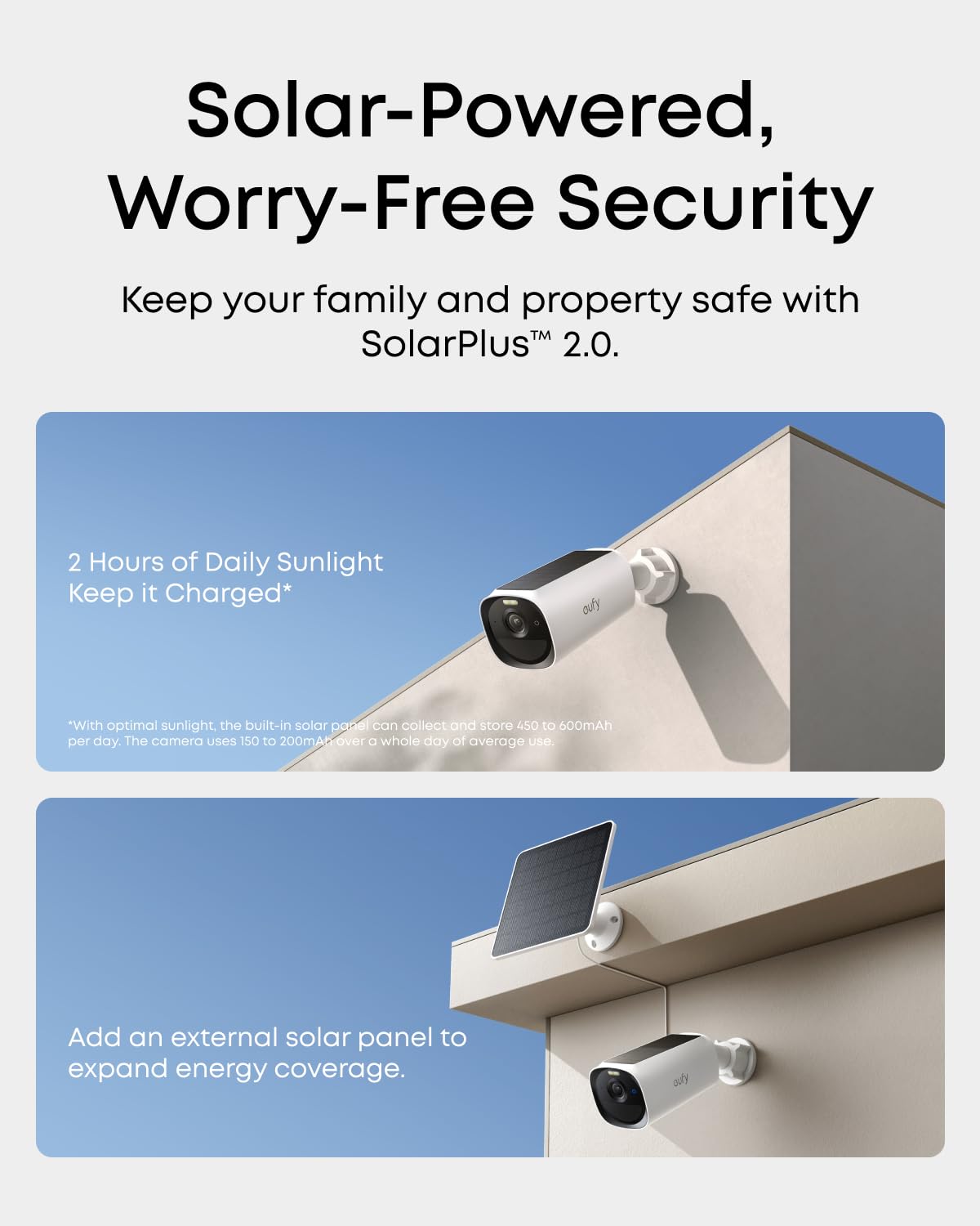 eufy Security eufyCam E40 Add-On Camera, Outdoor Wireless Solar Security Camera, 2K with Integrated Solar Panel, MaxColor Night Vision, Face