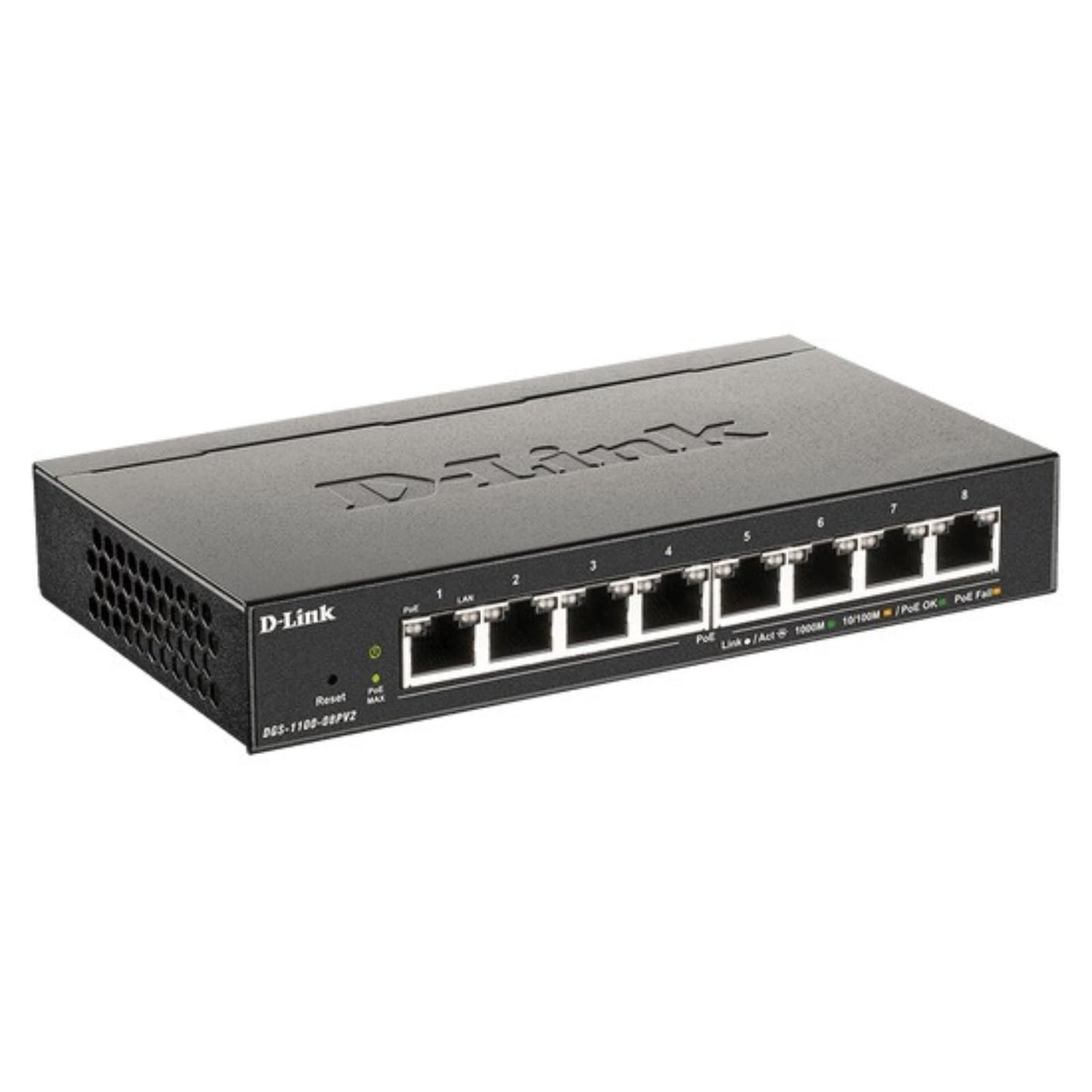 D-Link 8-Port Gigabit Smart Managed PoE+ Switch -8 PoE+ Ports (64W)-L2-VLANs-Cable Diagnostics -Web Managed -Desktop -Fanless-NDAA Compliant -Lifetime