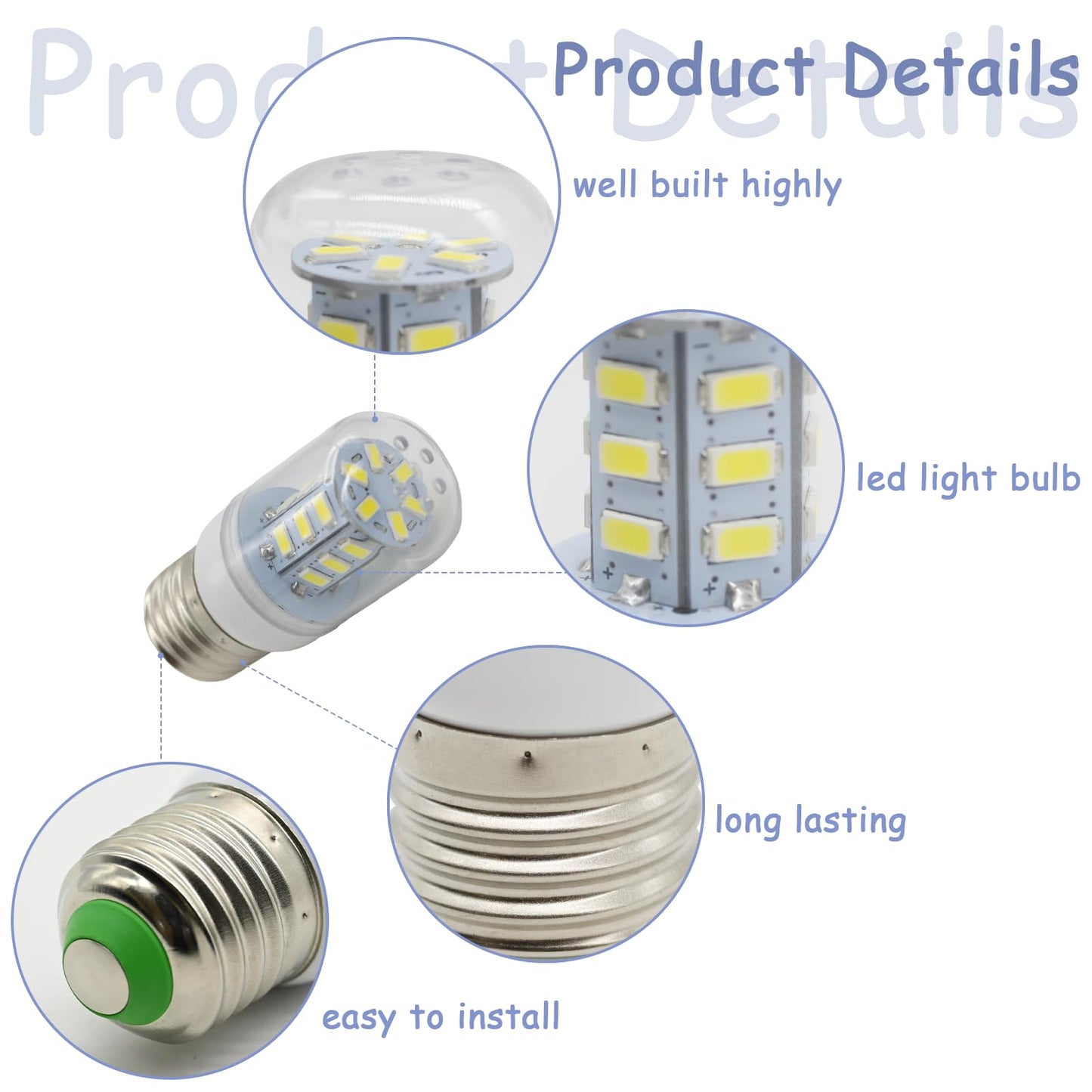 Delixike 5304511738 LED Refrigerator Replace PS12364857 AP6278388 4584444 Fits Frigidaire Electrolux Kenmore Freezer White Bulb,3.5w E27 Base?1Pcs?