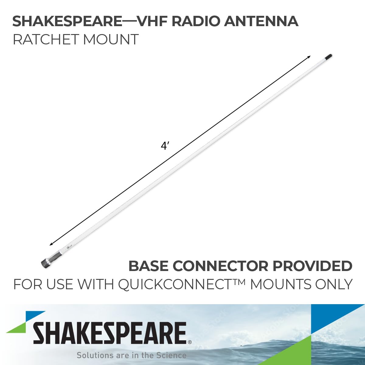 Antenna VHF QC 4' W/CHR Ferrule