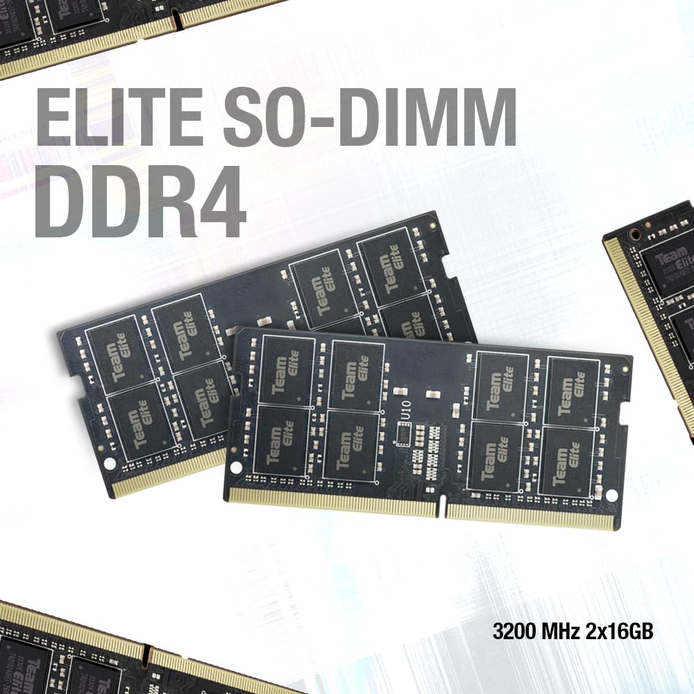 TEAMGROUP Elite DDR4 8GB Single 3200MHz PC4-25600 CL22 (2933MHz or 2666MHz) Unbuffered Non-ECC 1.2V SODIMM 260-Pin Laptop Notebook PC Computer Memory