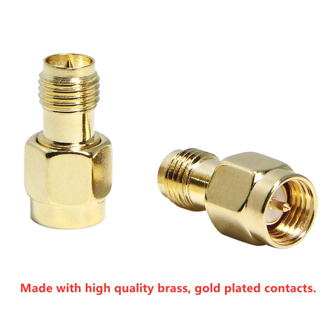 SMA to RP-SMA Adapter, 5 Pack Male Pin to Female Pin Connector for LTE Router, WiFi Antennas, FPV Drones, Camera