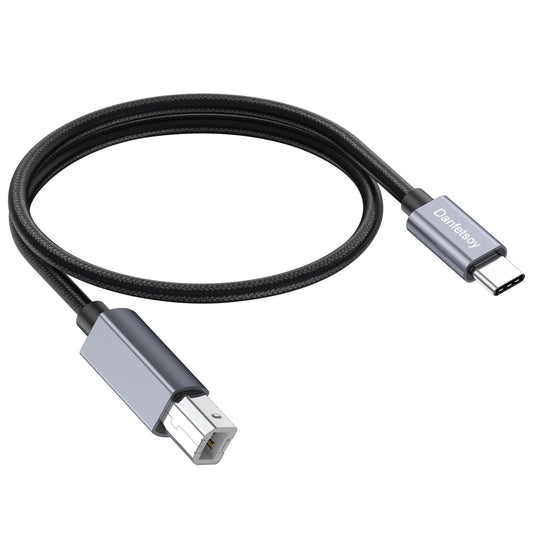 Danfetsoy USB C to USB B Cable1.6ft, USB C Printer Cable Male to Male Suitable for Printer, Scanner, MIDI Keyboard, DJ Controller, etc (0.5m/1.6feet)