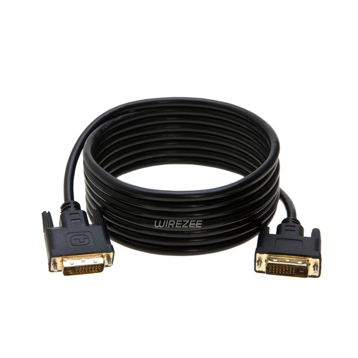WireZee DVI-D Dual Link Cable 25FT Male to Male, 5Gbps, Black