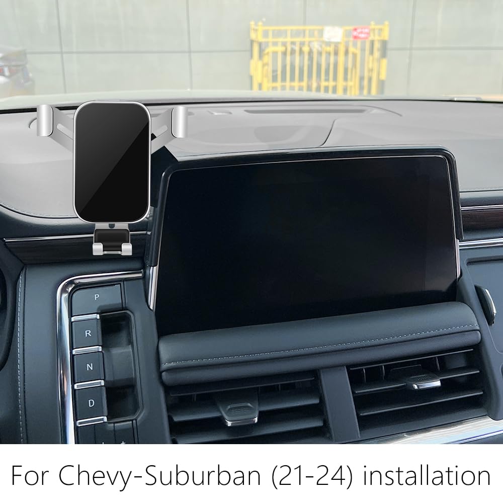 LUNQIN Car Phone Holder for Chevy Tahoe 2021 2022 2023 2024 and Chevrolet Suburban 2021-2024 Auto Interior Accessories Best Cell Phones Mount