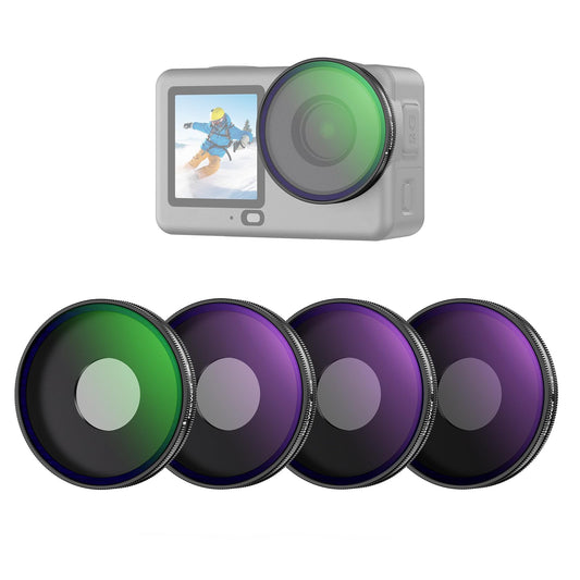 NEEWER CPL + ND Filter Set Compatible with DJI Osmo Action 6 Only, 4 Pack ND8/16/32 Adjustable Circular Polarizing, Lens Polarizer, Screw