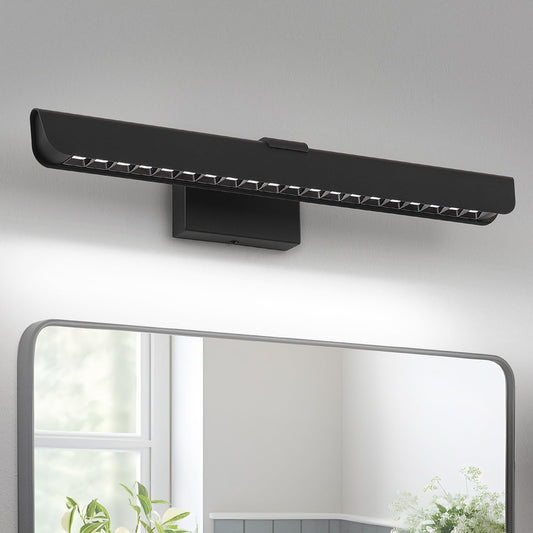 ECOBRT Bathroom Vanity Light, 24 Inch Modern Linear LED Vanity Lights for Bathroom Over Mirror, Dimmable Matte Black Wall Sconce Lighting Fixture