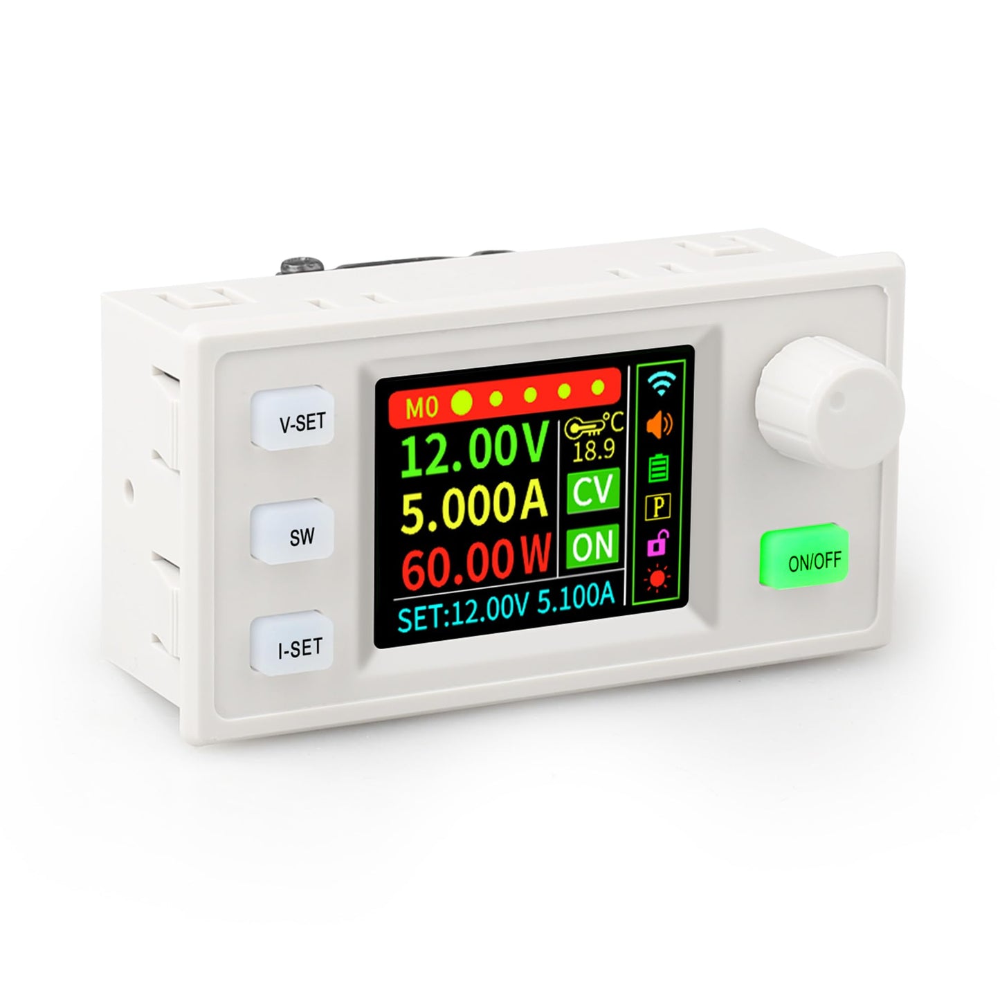 585W Adjustable DC-DC Buck Converter - 0-65V 0-9A Output, 12-72V Input, with MPPT, CV/CC Mode, Anti-Backflow, 1.8" TFT LCD Display, White Shell…