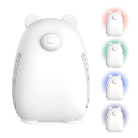 Pure Enrichment PureBaby Kids Bear Air True HEPA Air Purifier - 4 Stage Air Filtration, UV-C Light, and Night Light for Medium-Large Rooms - Baby