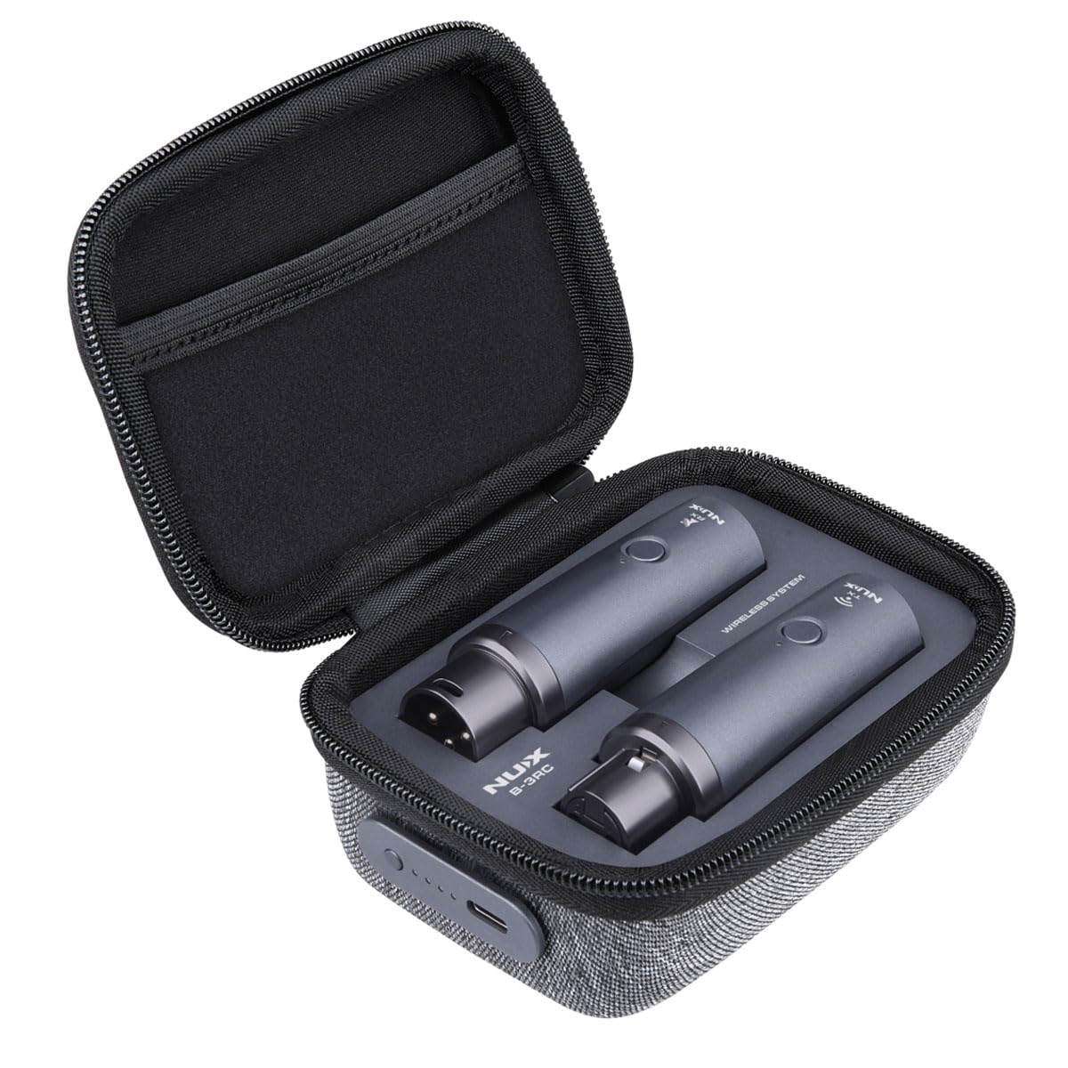 NUX B-3RC 2.4GHz Microphone Wireless System with Charging Case, Microphone Bundle, 24-bit/44.1kHz, Long Distance Transmission, Ultra-Low Latency, Long