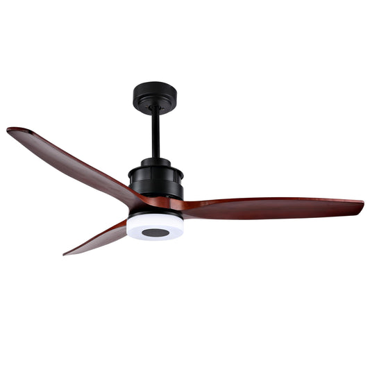 Safavieh Lighting Collection Jemper Dark Cherry/Black 52-inch 3-Speed Adjustable LED Ceiling Light Fan