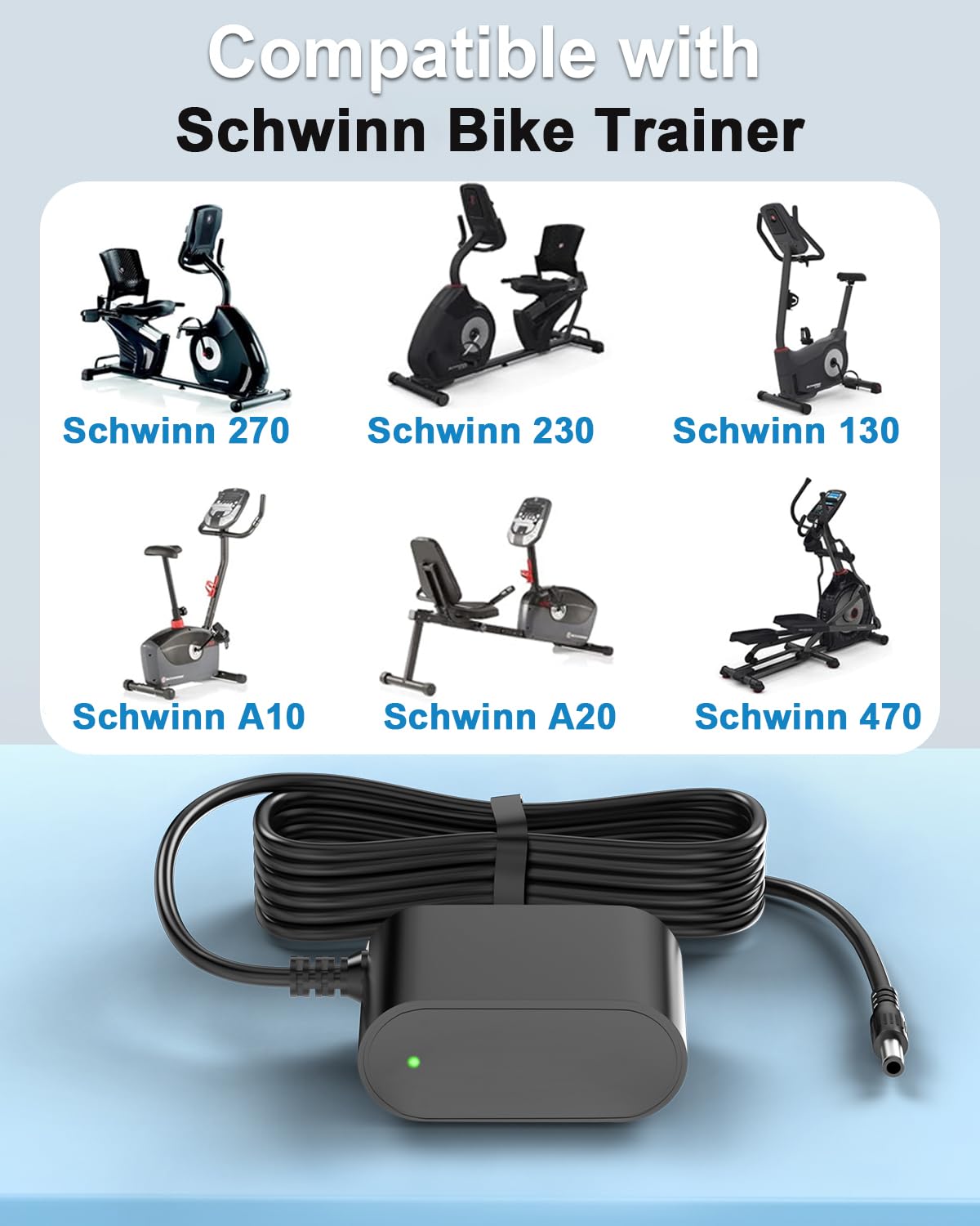 Replacment for Schwinn Power Adapter Compatible with Schwinn 230 270 470 430 420 240 220 130 A10 A20 A40 Bike Exercise Elliptical Recumbent Upright…