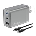 EF ECOFLOW USB C Charger, Rapid 65W GaN Type C Charging Block with Foldable Plug, Fast Wall Charger Compatible with iPhone 15/14/13, Galaxy, Pixel 4