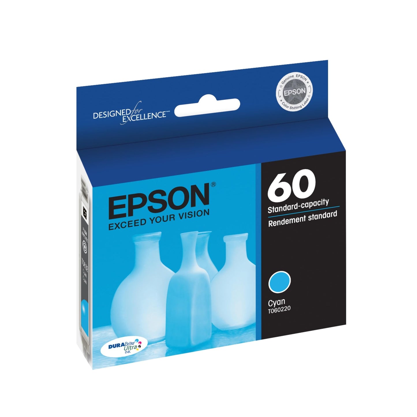 Epson 60 DURABrite Ultra Ink Standard Capacity Cyan Cartridge (T060220) Works with Stylus C-68, C-88, C-88+, CX-3800, CX-3810, CX-4200, CX-4800