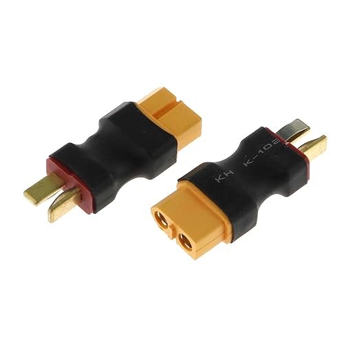 DGZZI No Wire Adapter 2PCS XT60 Female to Deans T Male Wireless Plugs Connectors for Lipo Battery