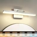 7Degobii Brushed Nickel Vanity Lights - Dimmable 5CCT Bathroom Lighting Fixtures Over Mirror, Adjustable Angle Wall Light, 15.75" Long 12W LED Bar