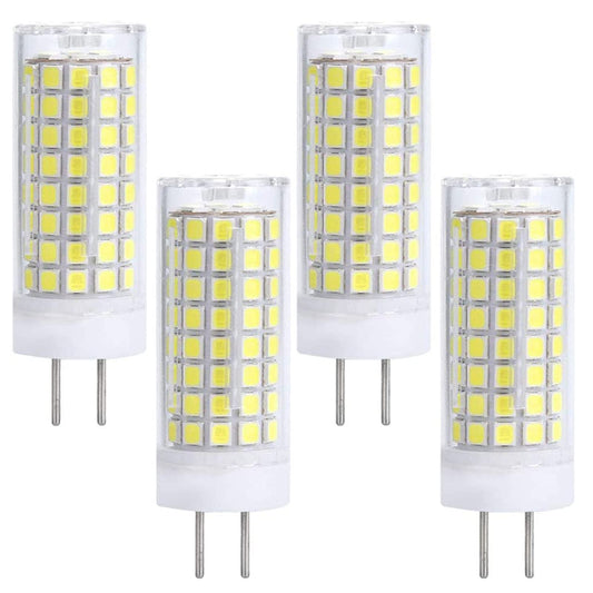 Lxcom Lighting GY6.35 LED Bulb 10W Dimmable Corn Light Bulb (4 Pack)- 2835 SMD 102 LEDs 90W Equal Daylight White 6000K G6.35/GY6.35 Base T4 JC Type