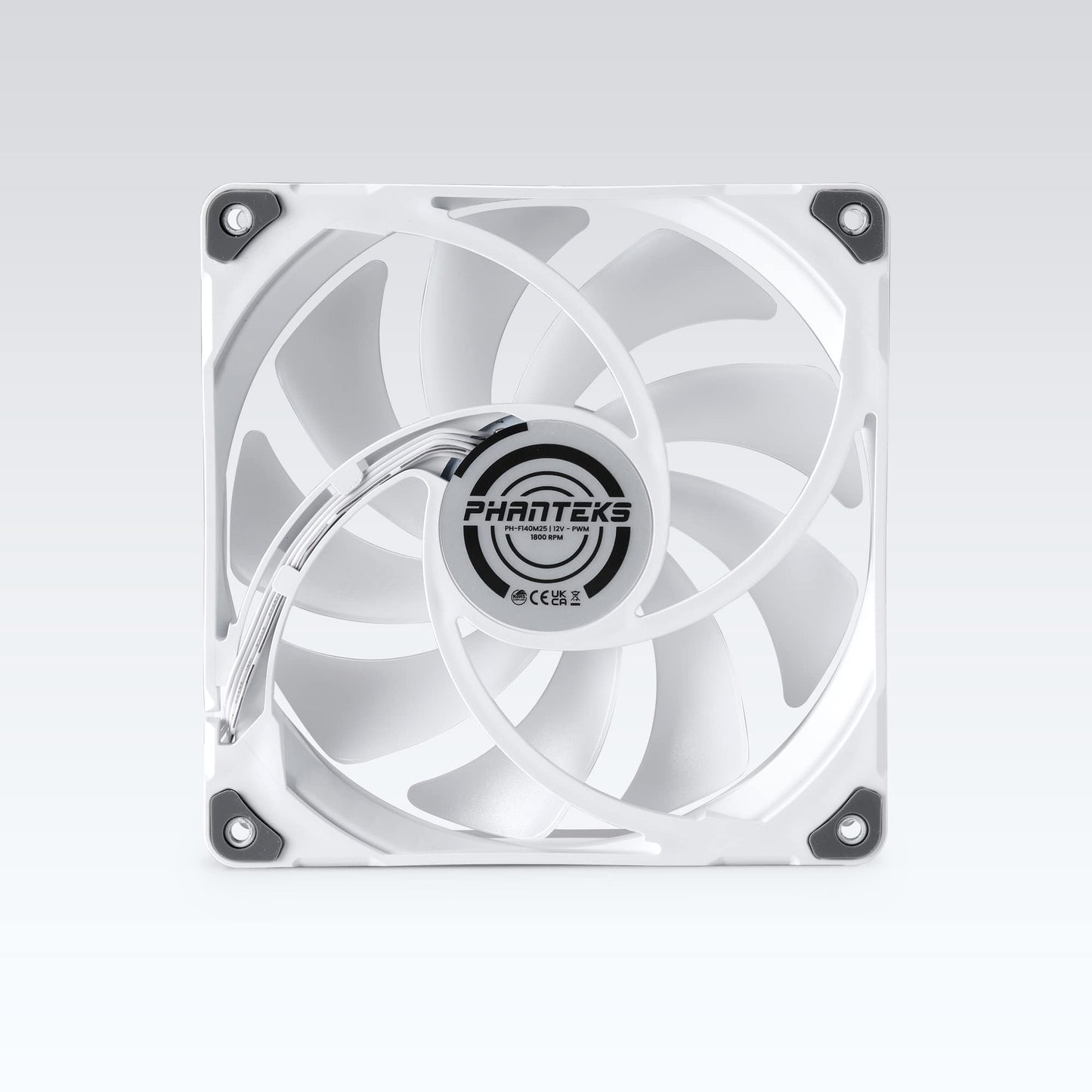 Phanteks (PH-F140SK_DRGB_PWM_WT01_3P) SK140 DRGB PWM Fan 3Pack - 3X 140mm Fan, high Airflow Nine-Blade Design, DRGB Lighting, Rubber dampening washers