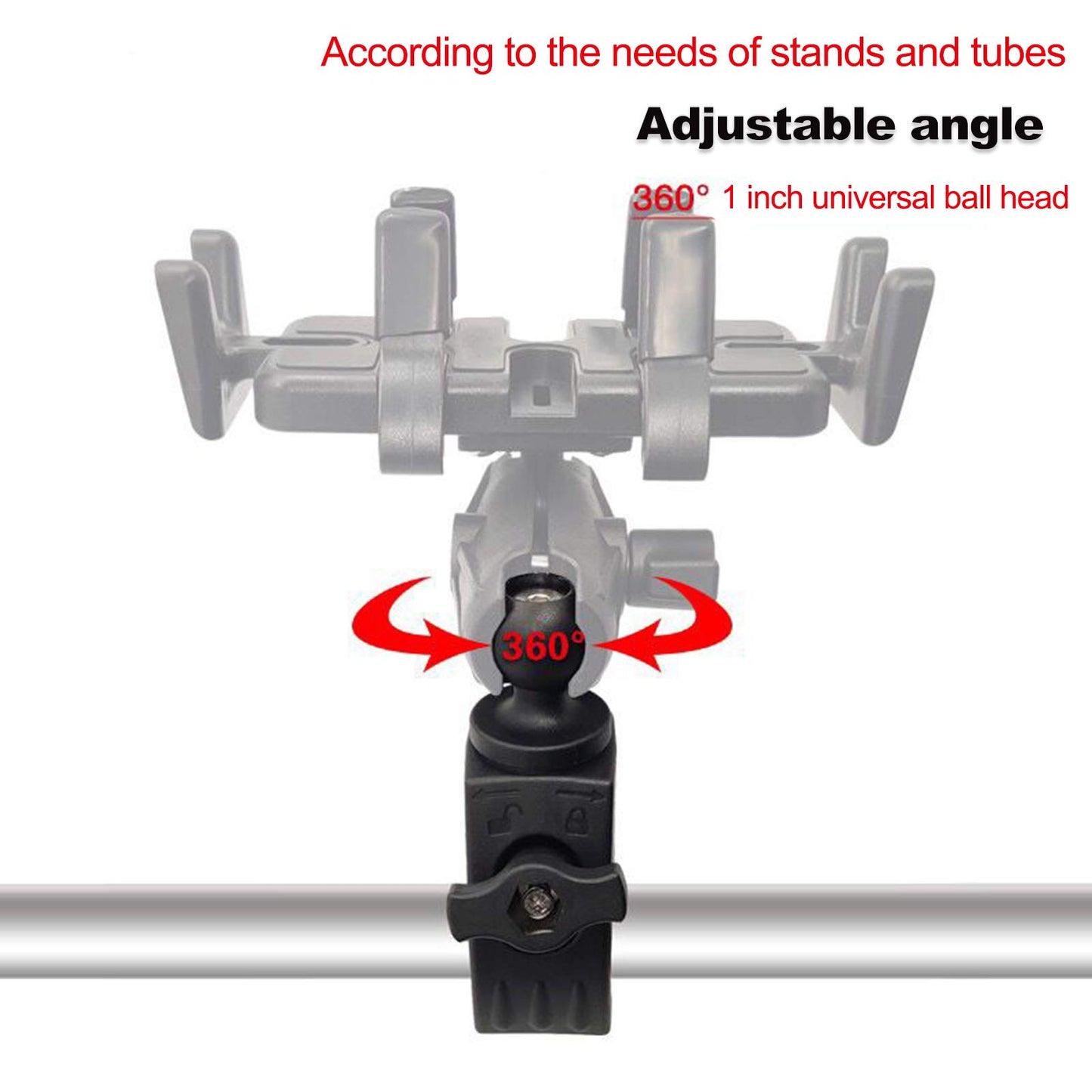 GIVUBES Tough Clamp Base with 1'' Rubber Ball Head