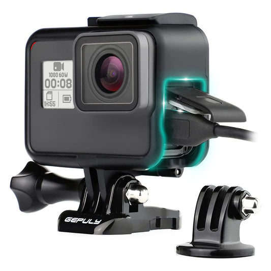 GEPULY Frame Mount Housing Case for GoPro Hero 7 6 5 Black, Hero 7 Silver, Hero 7 White, Hero (2018) Cameras - Includes Quick Release Buckle