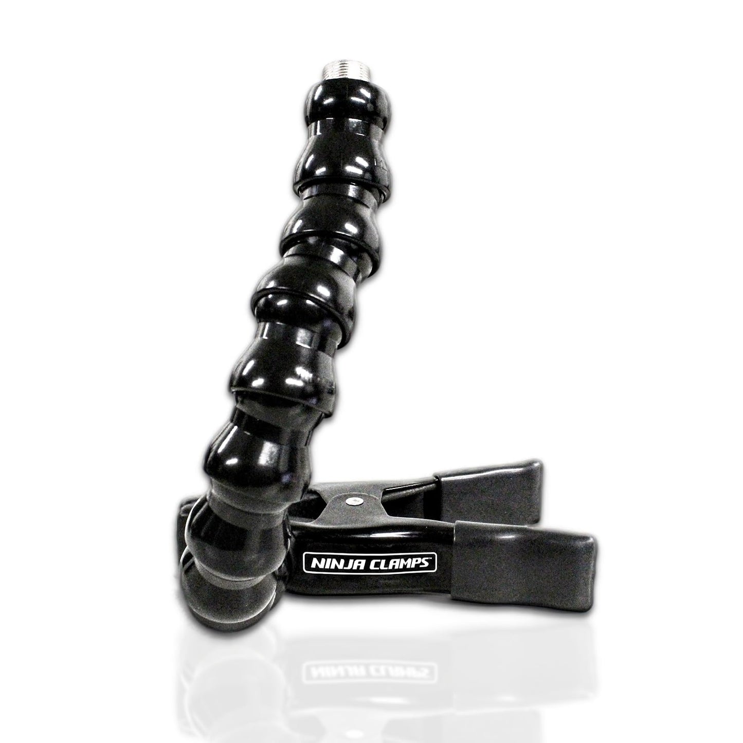 Stage Ninja® MIC-12-CB Clamp-On Pro Mount - 12" Flexible Gooseneck with Industrial Clamp for Mics, Antennas, IEM Mixers & Action Cams - For Stage